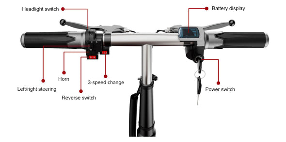 Z1 3-Wheel Electric Mobility Scooter Folding With 300W Front Motor