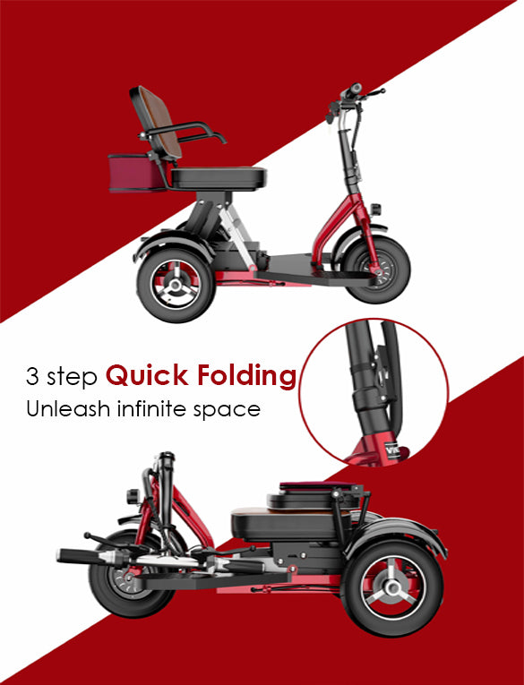 Z1 3-Wheel Electric Mobility Scooter Folding With 300W Front Motor